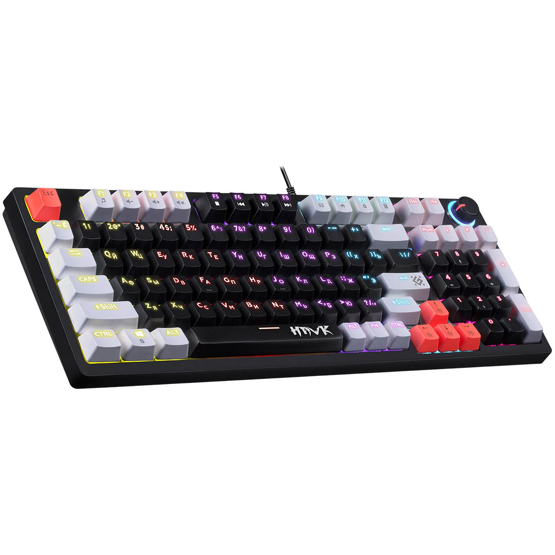 Игровая клавиатура DEFENDER Hawk GK-418, механическая, тихая, проводная, подсветка, цвет черный