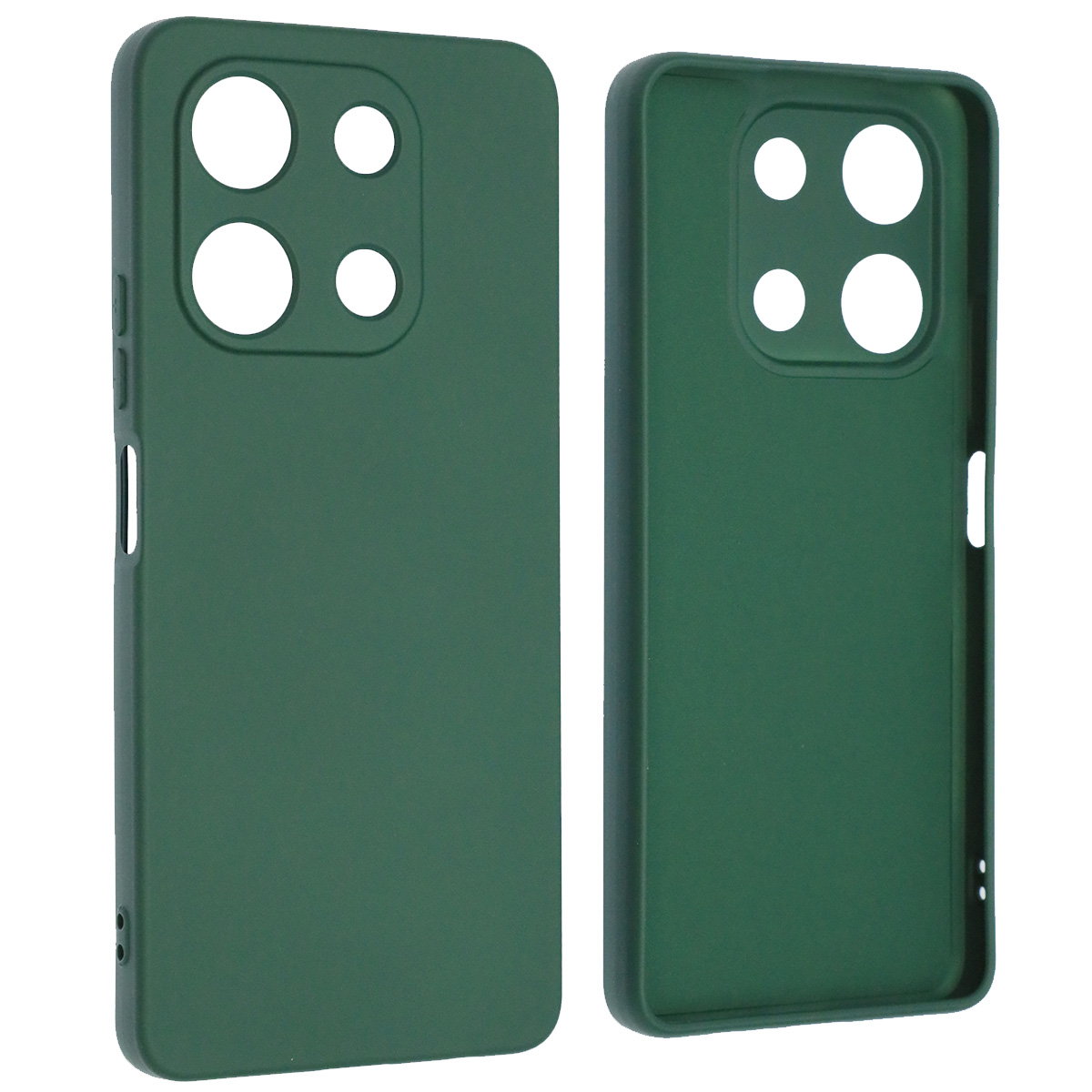 Чехол накладка NANO для INFINIX NOTE 30, силикон, бархат, цвет темно зеленый