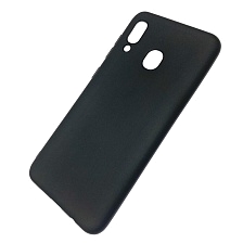 Чехол накладка для SAMSUNG Galaxy A20 (SM-A205), A30 (SM-A305), силикон, матовый, цвет черный.