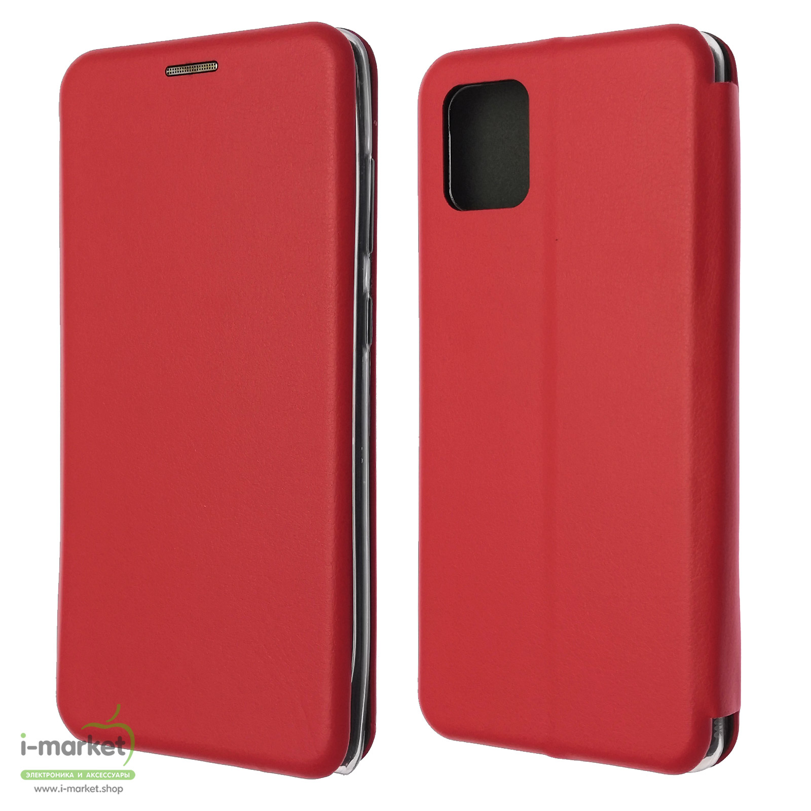 Чехол книжка STYLISH для SAMSUNG Galaxy A81 (SM-A815), Note 10 Lite (SM-N770), экокожа, визитница, цвет красный.