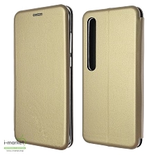 Чехол книжка STYLISH для XIAOMI Mi 10, Mi 10 Pro, экокожа, визитница, цвет золотистый.