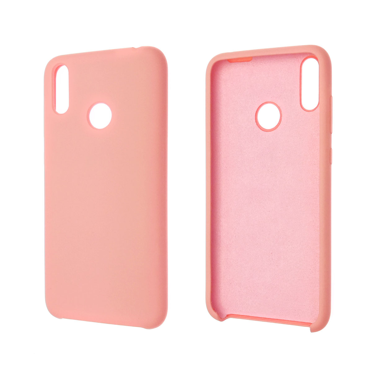 Чехол накладка Silicon Cover для HUAWEI Honor 8C, силикон, бархат, цвет светло розовый.