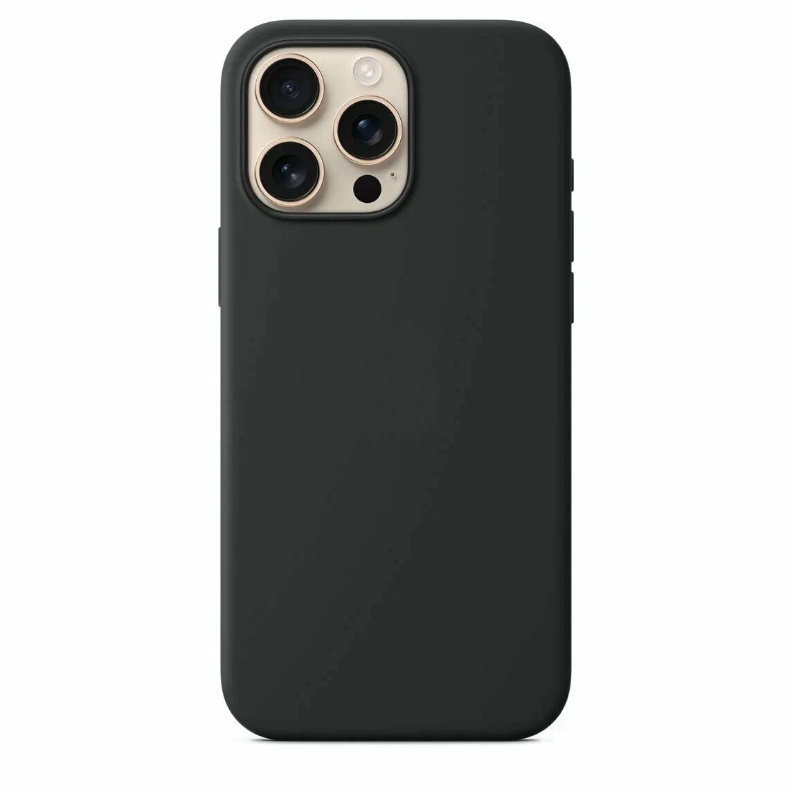 Чехол накладка Silicone Case для APPLE iPhone 16 Pro Max, L-ogo, бархатная подложка, цвет черный