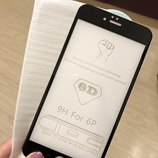 Защитное стекло "6D" GLASS FULL GLUE для APPLE iPhone 6/6S Plus (5.5"), цвет канта черный. Защитное стекло "6D" GLASS FULL GLUE для APPLE iPhone 6/6S Plus (5.5"), цвет канта черный.