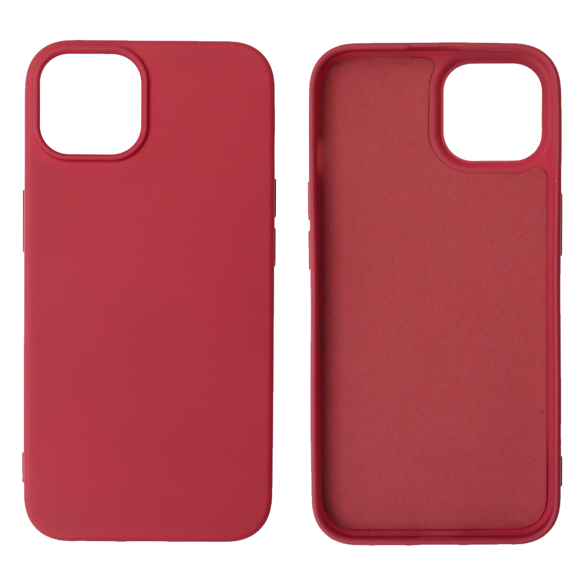 Чехол накладка NANO для iPhone 14, силикон, бархат, цвет вишневый
