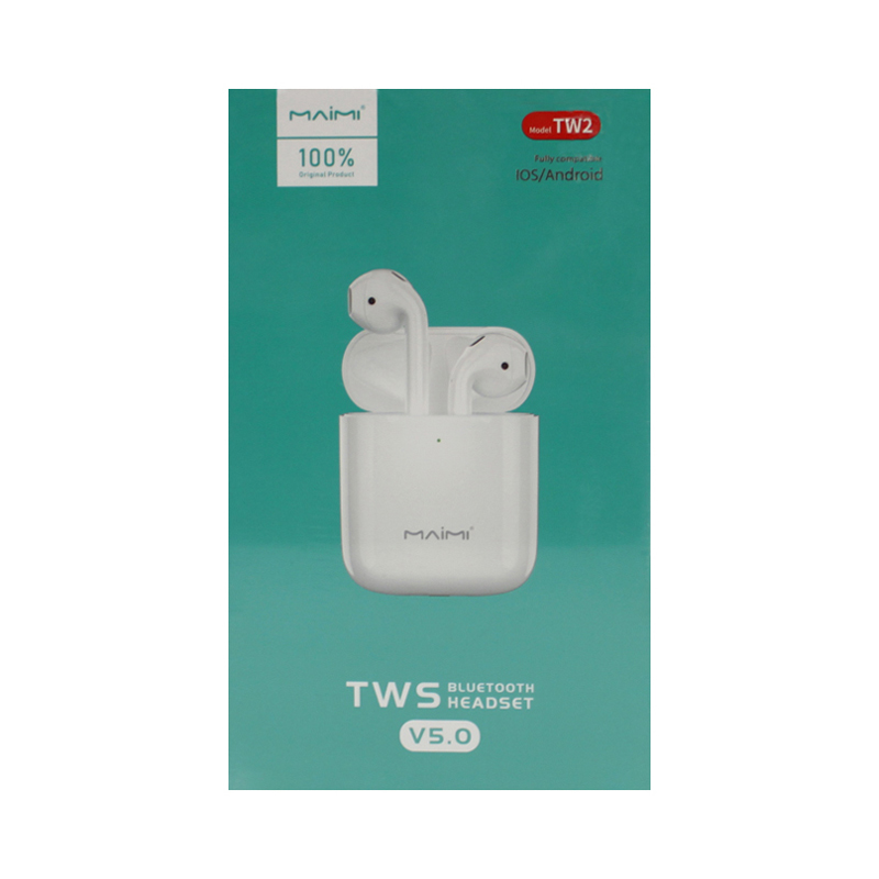 Гарнитура (наушники с микрофоном) беспроводная, MAIMI TW2 Bluetooth 5.0, цвет белый