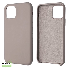 Чехол накладка Silicon Case для APPLE iPhone 11 Pro, силикон, бархат, цвет розово серый