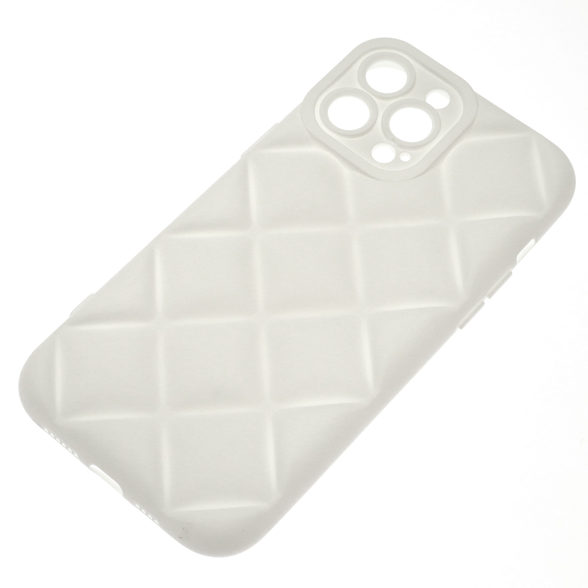 Чехол накладка для APPLE iPhone 13 Pro Max (6.7"), силикон, 3D ромб, цвет белый