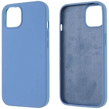 Чехол накладка Silicon Case для APPLE iPhone 13 (6.1), силикон, бархат, цвет светло синий Чехол накладка Silicon Case для APPLE iPhone 13 (6.1), силикон, бархат, цвет светло синий