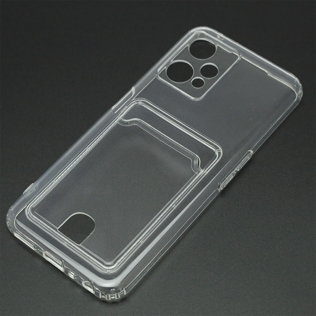 Чехол накладка CARD CASE для Realme 9 5G, Realme 9 Pro 5G, силикон, отдел для карт, цвет прозрачный