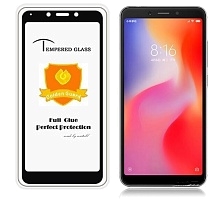 Защитное стекло "5D" FULL GLUE BEST для XIAOMI Redmi 6/6A, цвет канта чёрный.