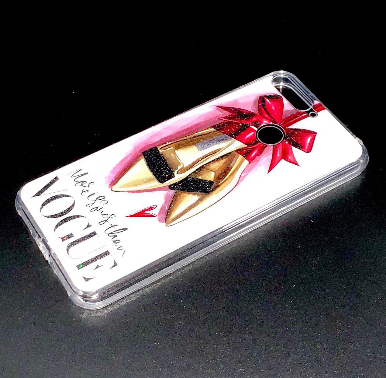 Чехол накладка для HUAWEI HONOR 7A PRO, HONOR 7C, Y6 2018, Y6 PRIME, силикон, рисунок VOGUE туфли.
