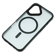 Чехол накладка Sky Armor с поддержкой MagSafe для APPLE iPhone 16, сменные уголки для шнурка, прозрачный, цвет окантовки черный