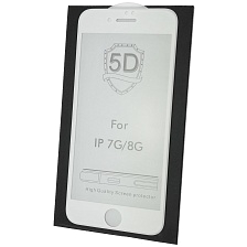 Защитное стекло Live Power 5D для APPLE iPhone 7, iPhone 8, цвет окантовки белый