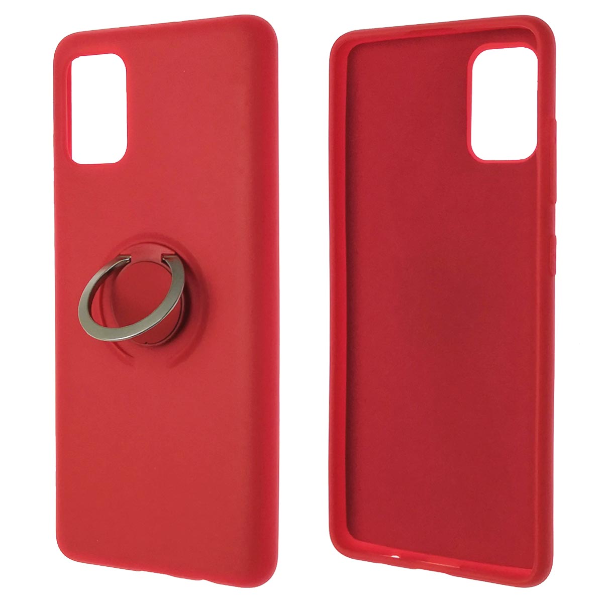 Чехол накладка RING для APPLE iPhone 11, силикон, кольцо держатель, цвет красный
