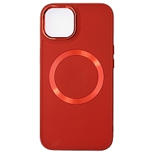 Чехол накладка с поддержкой MagSafe для APPLE iPhone 14 (6.1"), силикон, пластик, цвет красный