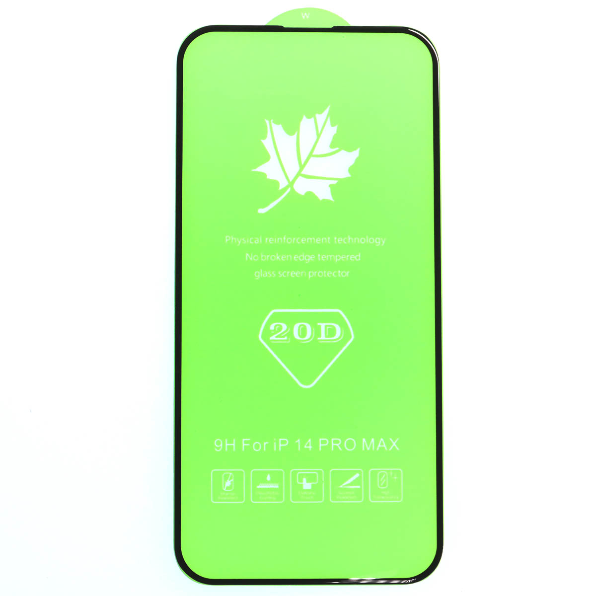 Защитное стекло 20D для APPLE iPhone 14 Pro Max (6.7"), цвет окантовки черный
