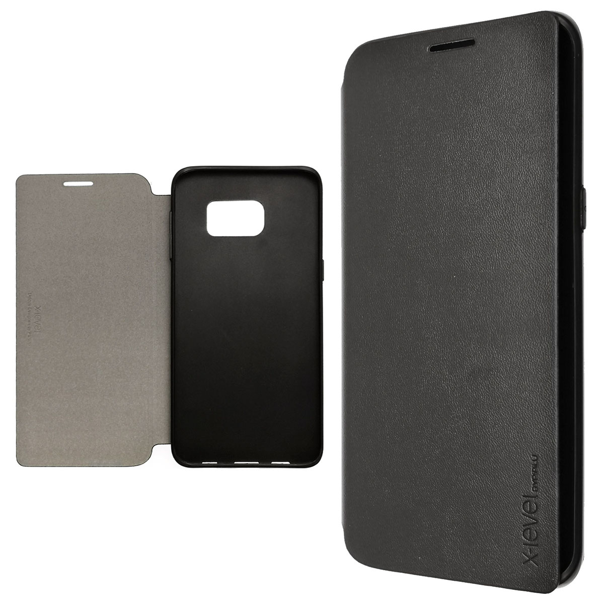 Чехол книжка X-Level для SAMSUNG Galaxy S6 Edge Plus, цвет черный.