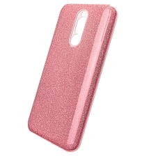 Чехол накладка для XIAOMI Redmi 8, силикон, блестки, цвет розовый.
