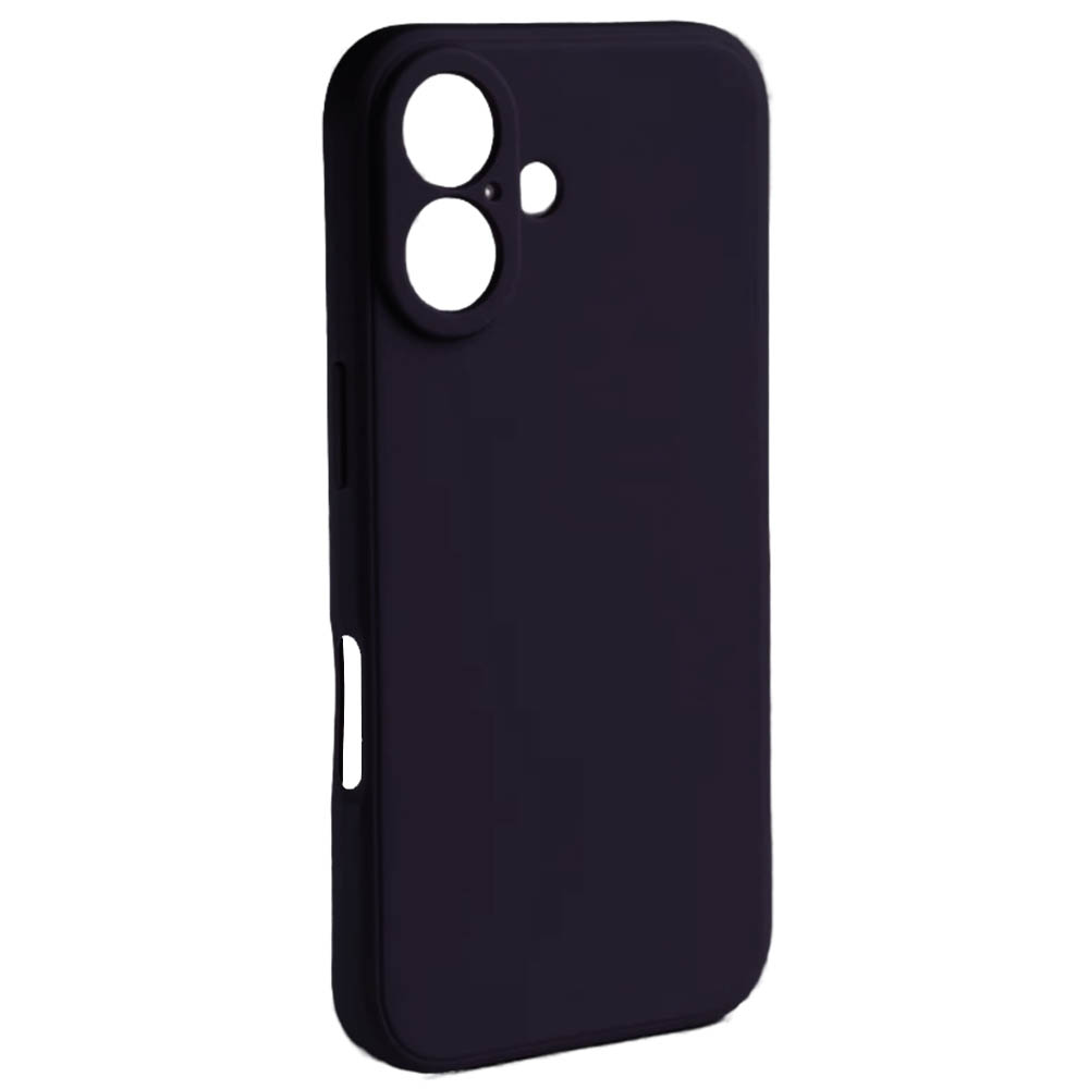 Чехол накладка Silicone Case для APPLE iPhone 16, защита камеры, силикон, бархат, цвет черный