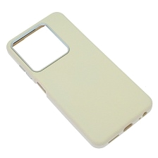 Чехол накладка для TECNO Spark Go 2024, POP 8, силикон, пластик, текстура кожи, бархат, цвет молочный