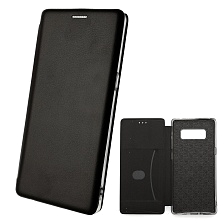 Чехол книжка для SAMSUNG Galaxy Note 8, экокожа, визитница, цвет черный.