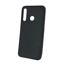 Чехол накладка для HUAWEI Honor 10i, Honor 20i, Honor 20 Lite, P Smart PLUS, силикон, под кожу с logo, цвет черный.