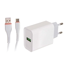 СЗУ (Сетевое зарядное устройство) MAIMI T22 с кабелем USB Type C, 22.5W, QC3.0, длина 1 метр, цвет белый
