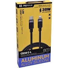 Кабель REMAX CB38(C-L) USB Type C на Lightning 8 pin, 30W, длина 1.2 метра, цвет черный