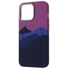 Чехол накладка FreeAir с поддержкой MagSafe для APPLE iPhone 13 Pro (6.1"), пластик, светится в темноте, горный узор 3