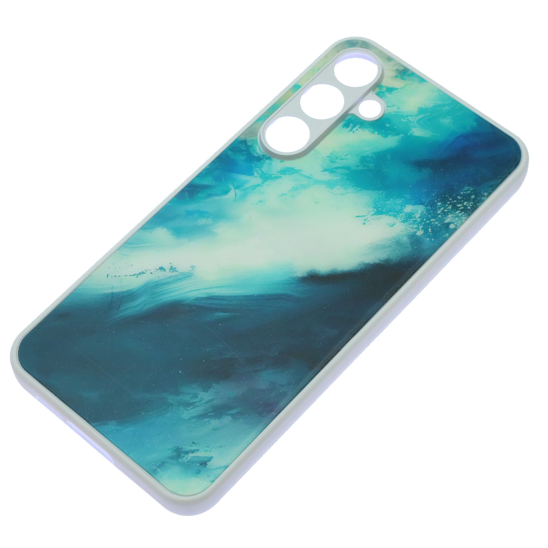 Чехол накладка для SAMSUNG Galaxy A55, пластик, силикон, защита камеры, рисунок Морская бирюза Чехол накладка для SAMSUNG Galaxy A55, пластик, силикон, защита камеры, рисунок Морская бирюза