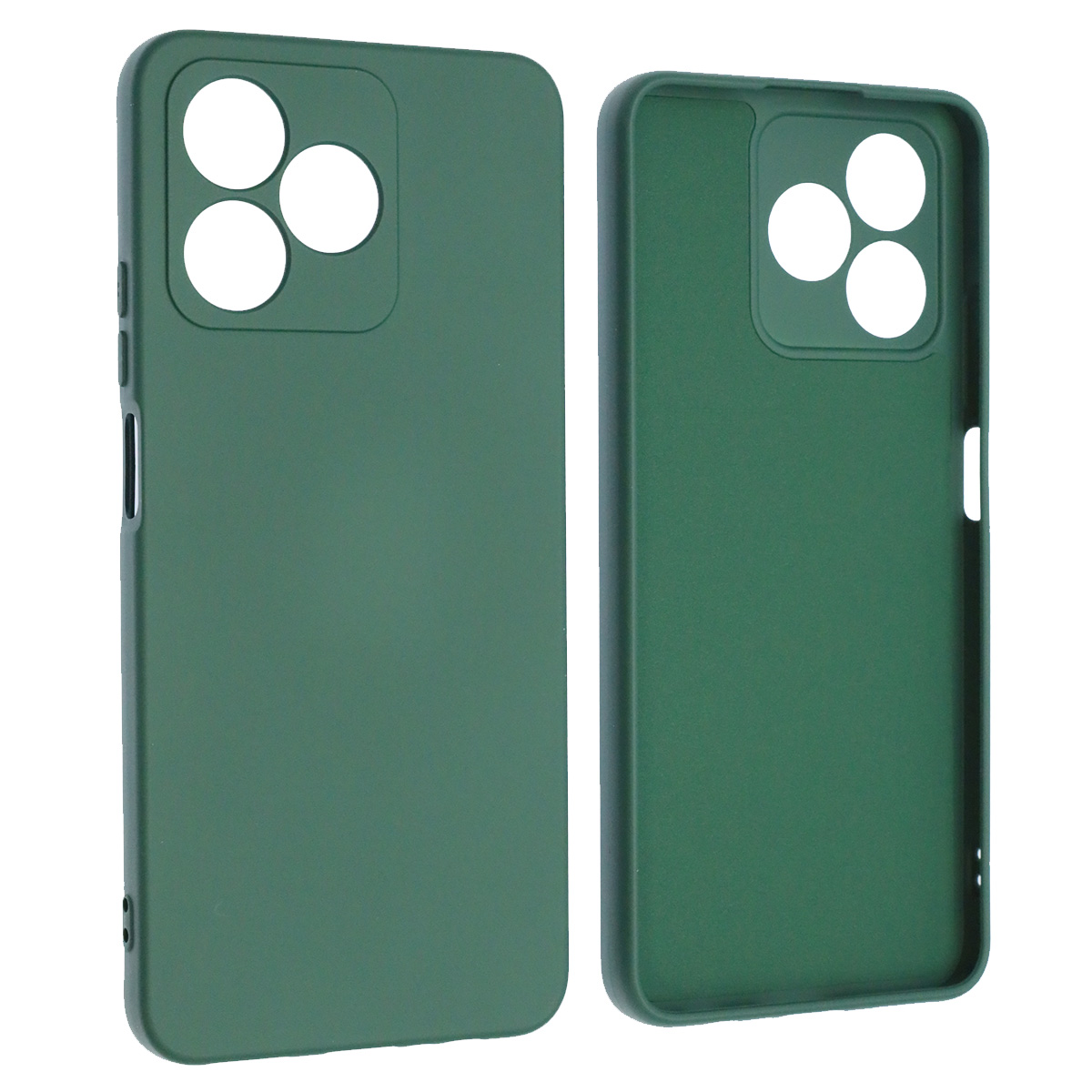 Чехол накладка NANO для Realme C51, Realme C53, Realme Note 50, защита камеры, силикон, бархат, цвет темно зеленый