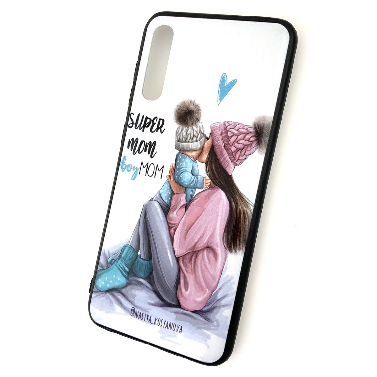 Чехол накладка для SAMSUNG Galaxy A50 (SM-A505), A30s (SM-A307), A50s  (SM-A507), силикон, рисунок super MOM boy MOM.