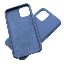 Чехол накладка Silicon Case для APPLE iPhone 11 Pro, силикон, бархат, цвет синий.