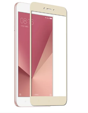Защитное стекло 2D Full glass для Xiaomi Note 5A /тех.пак/ золото.