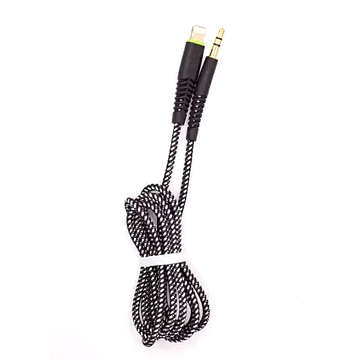 Аудио кабель, переходник BUDI Lightning 8-pin на AUX Jack 3.5 mm, длина 1.2 метра, цвет черный