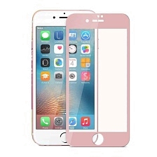 Защитное стекло для iPhone 7 Tempered Glass 3D розовое (ударопрочное).
