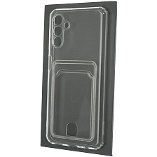 Чехол накладка CARD CASE для SAMSUNG Galaxy A04S, силикон, отдел для карт, цвет прозрачный