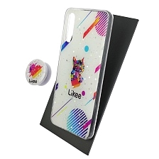 Чехол накладка для SAMSUNG Galaxy A50 (SM-A505), A30s (SM-A307), A50s (SM-A507), силикон, фактурный глянец, с поп сокетом, рисунок Likee