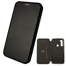 Чехол книжка для XIAOMI Redmi Note 8, экокожа, силикон, визитница, цвет черный.