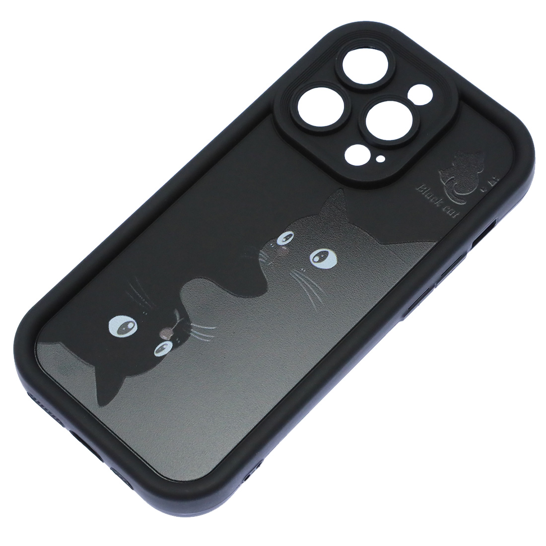 Чехол накладка для APPLE iPhone 14 Pro, силикон, защита камеры, бортики, рисунок 2 черных кота