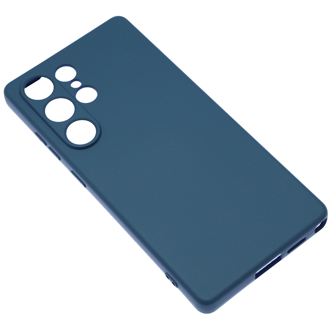 Чехол накладка NANO для SAMSUNG Galaxy S25 Ultra, защита камеры, силикон, бархат, цвет темно синий