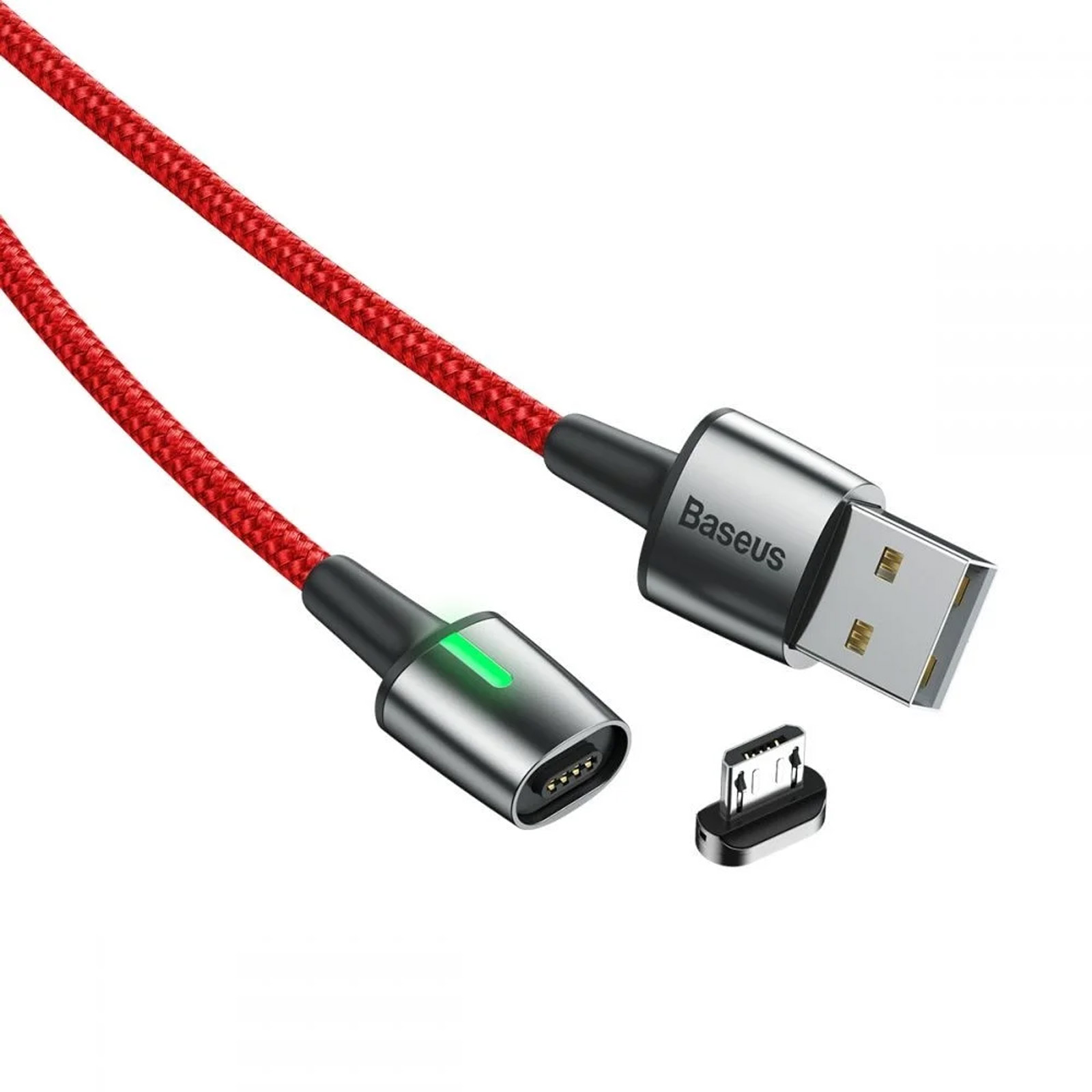 Магнитный кабель BASEUS Zinc Magnetic Cable, Micro USB, длина 1 метр, цвет красный