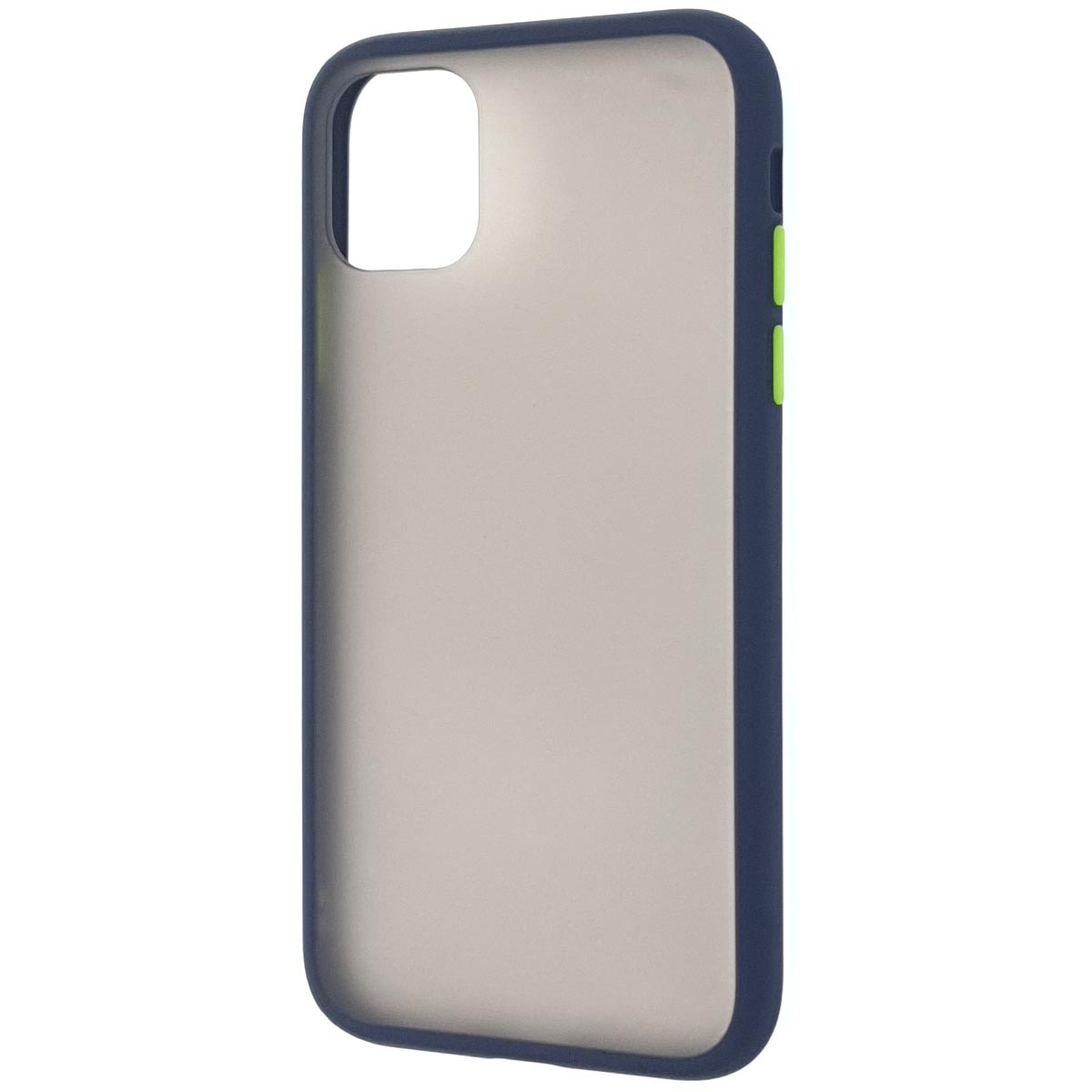 Чехол накладка SKIN SHELL для APPLE iPhone 11, силикон, пластик, цвет окантовки темно синий