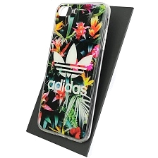 Чехол накладка для APPLE iPhone 7 Plus, iPhone 8 Plus, силикон, глянцевый, рисунок цветочный Adidas