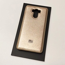 Чехол накладка для XIAOMI Redmi 4, силикон, текстура кожи, цвет золотистый