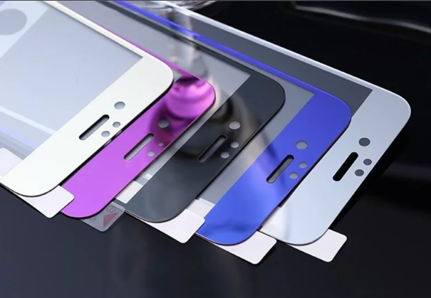 Защитное стекло "SC" Хамелеон  на весь экран Apple Iphone 7/4,7 (цвет=белый/синий).