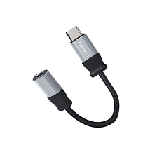 Аудио кабель, переходник EARLDOM ET-OT51 USB Type С на AUX, цвет черно серебристый Аудио кабель, переходник EARLDOM ET-OT51 USB Type С на AUX, цвет черно серебристый