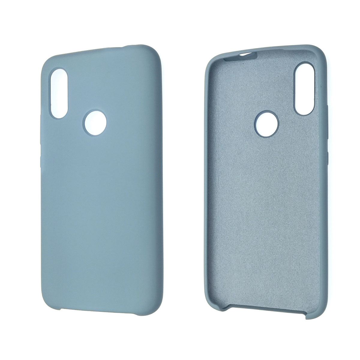 Чехол накладка Silicon Cover для XIAOMI Redmi 7, силикон, бархат, цвет голубой