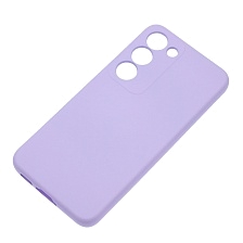 Чехол накладка Silicon Cover для SAMSUNG Galaxy S23, защита камеры, силикон, бархат, цвет сиреневый